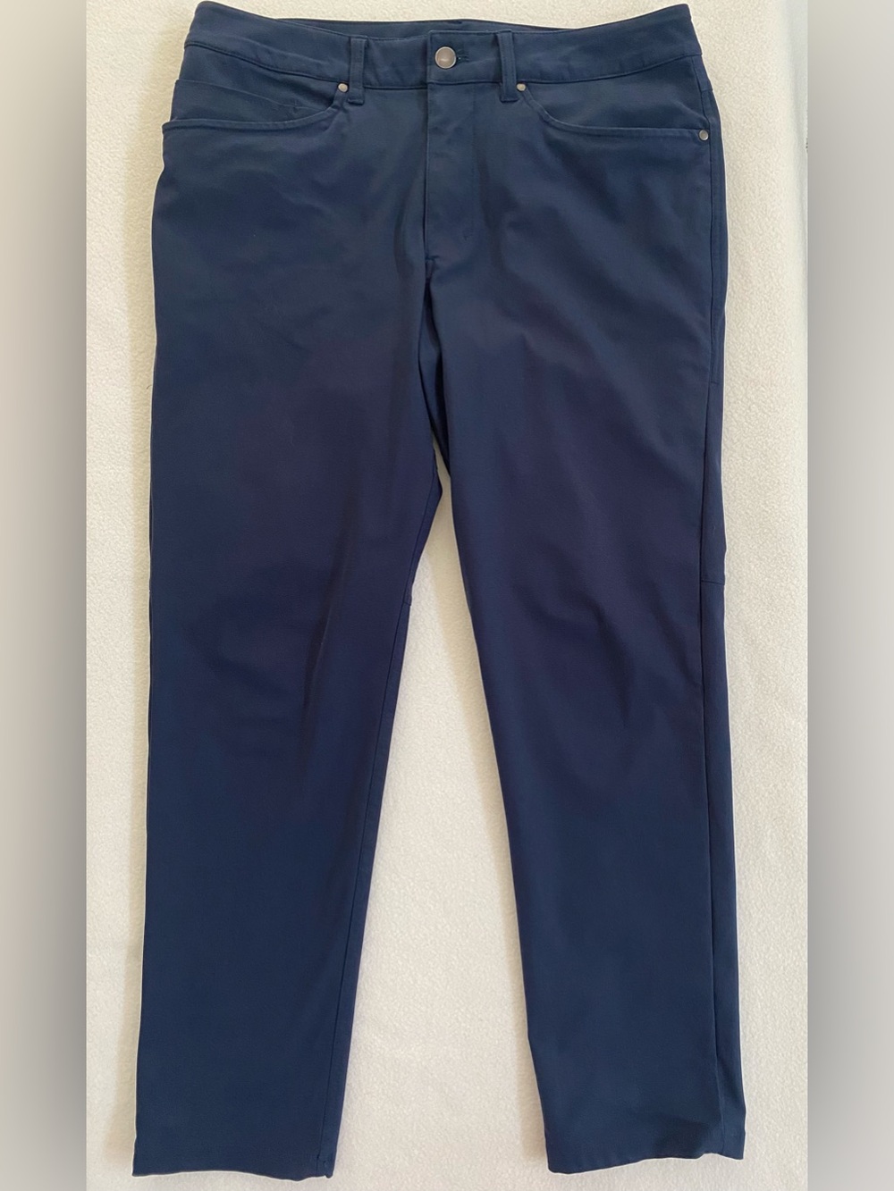 Lululemon Pants 32x27 Blue 5 Pocket Chino Casual Athleisure Tapered With Flaws